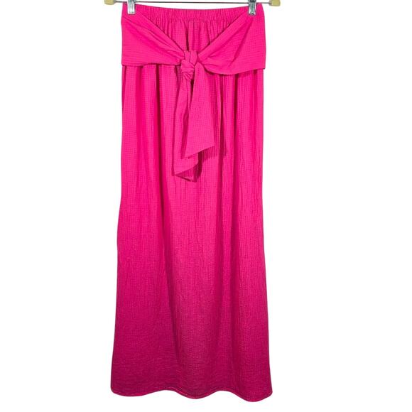 MS J.Crew Strapless Bow Front Cover Up Dress NWT Women Sze XS Neon Flamingo Pink